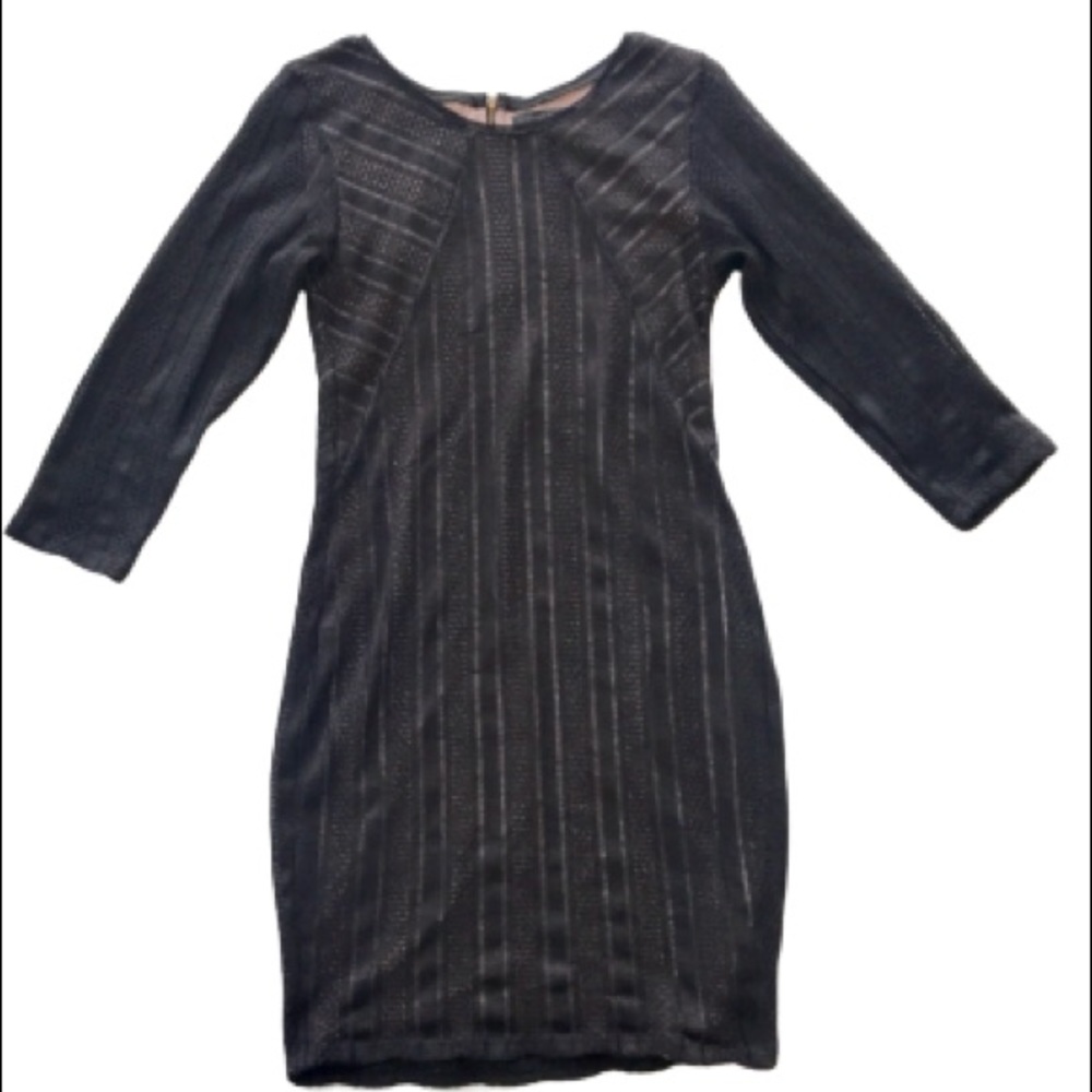 Sanctuary Long Sleeve Lace Overlay Nude Dress Sz S